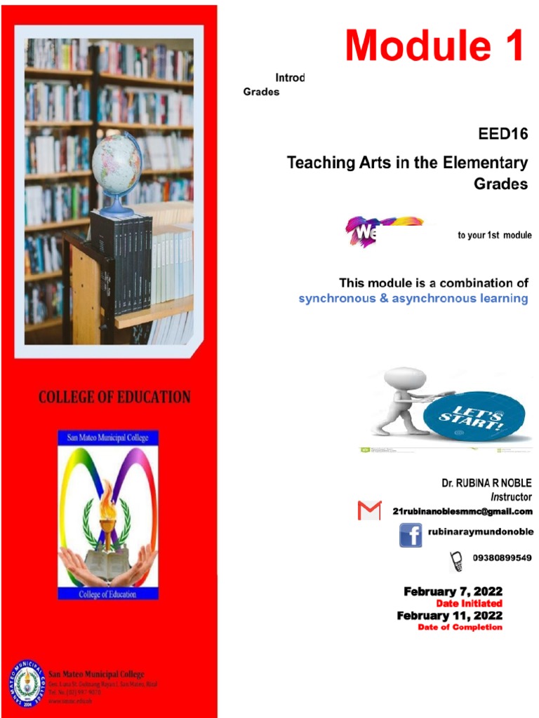 Teaching Arts in Elementary Grades Module 1 | PDF | Learning | Creativity