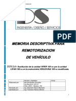 Memoria Descriptiva para Remotorizacion de Vehículo: Titulo