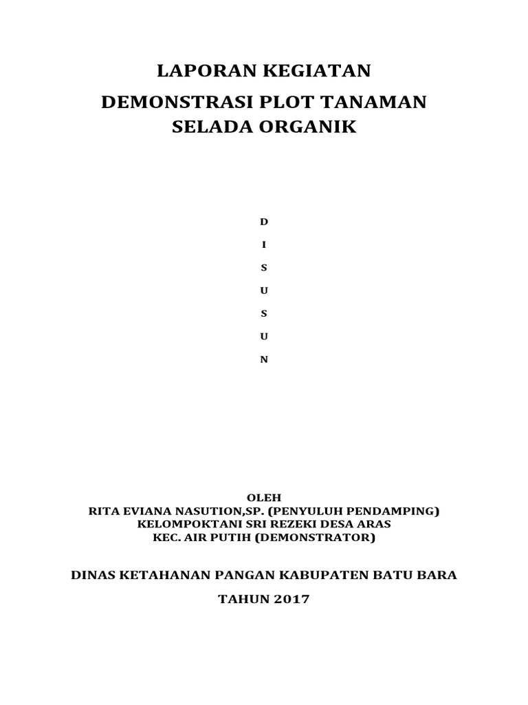 Demplot Budidaya Selada Organik 2017 | PDF