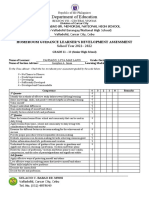 Department of Education: Homeroom Guidance Learner'S Development Assessment