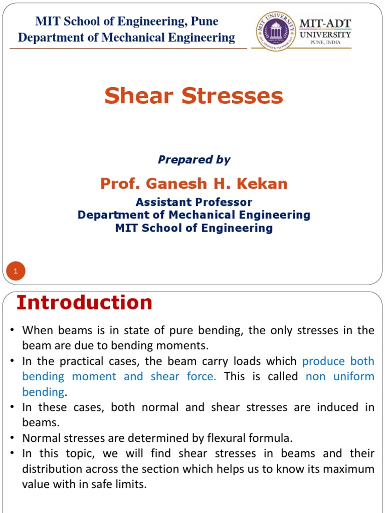 Shear Stresses in Beams | PDF | Teaching Methods & Materials