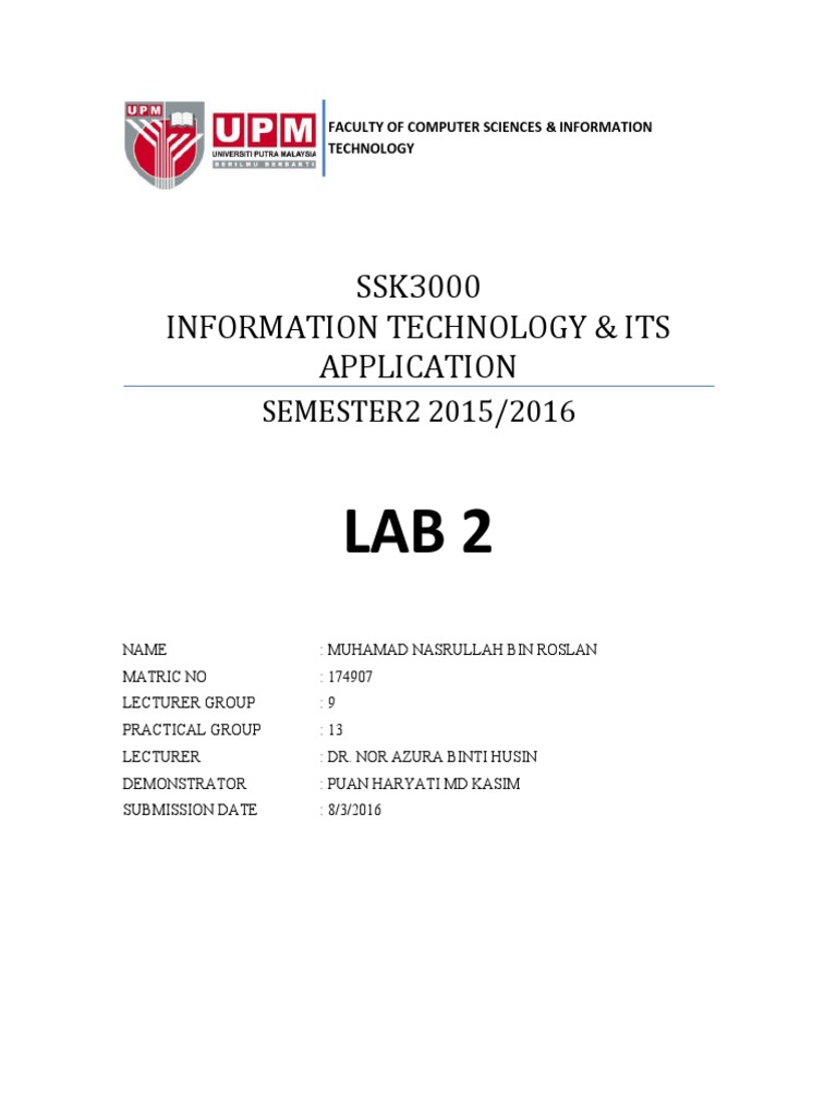 IT Applications Lab Report 2016 | PDF | Computer File | Directory ...
