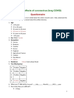 Questionnaire: Long-Term Effects of Coronavirus (Long COVID)