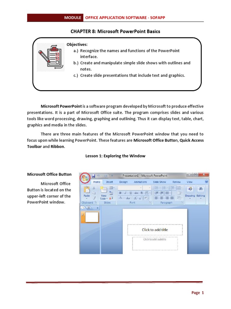 PowerPoint Basics and Functions Guide | PDF | Cursor (User Interface ...