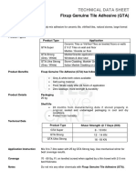 Fixup Genuine Tile Adhesive (GTA) : Technical Data Sheet