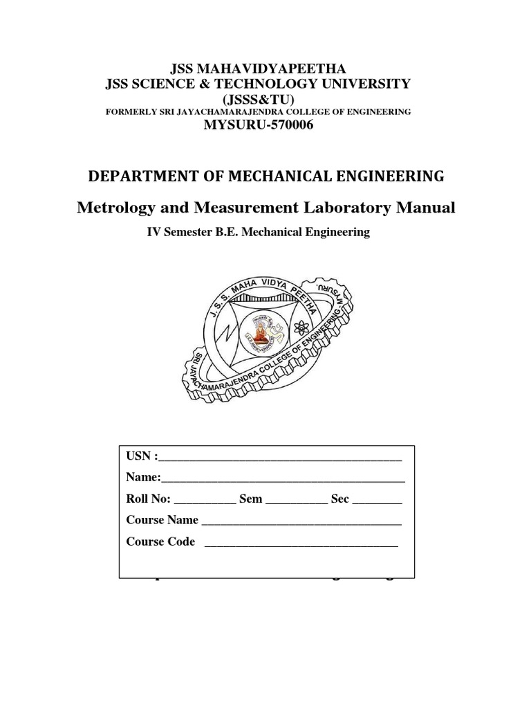 MetrologyandMeasurementLaboratoryManual Reference PDF