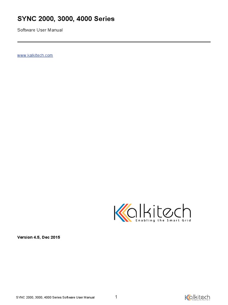 SYNC2000-3000-4000 Software UserManual Rev4.5 | PDF | Menu (Computing ...