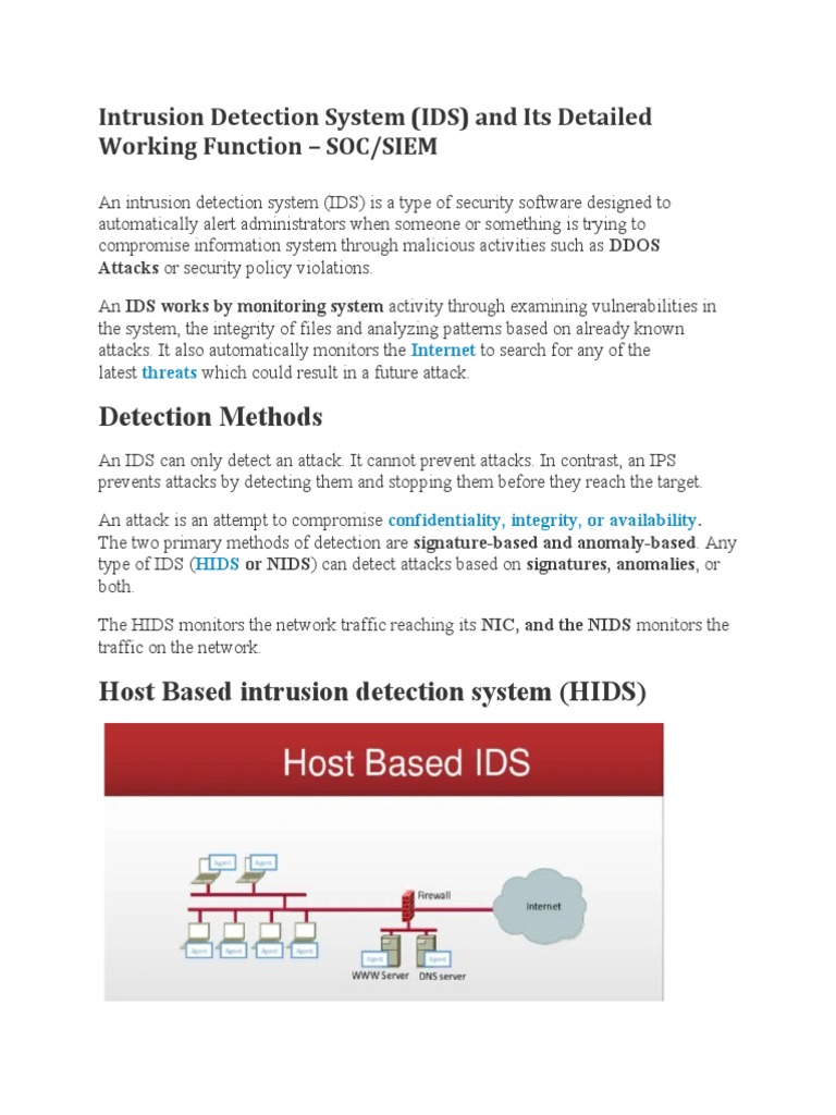 Overview of Intrusion Detection Systems | PDF | Transmission Control ...