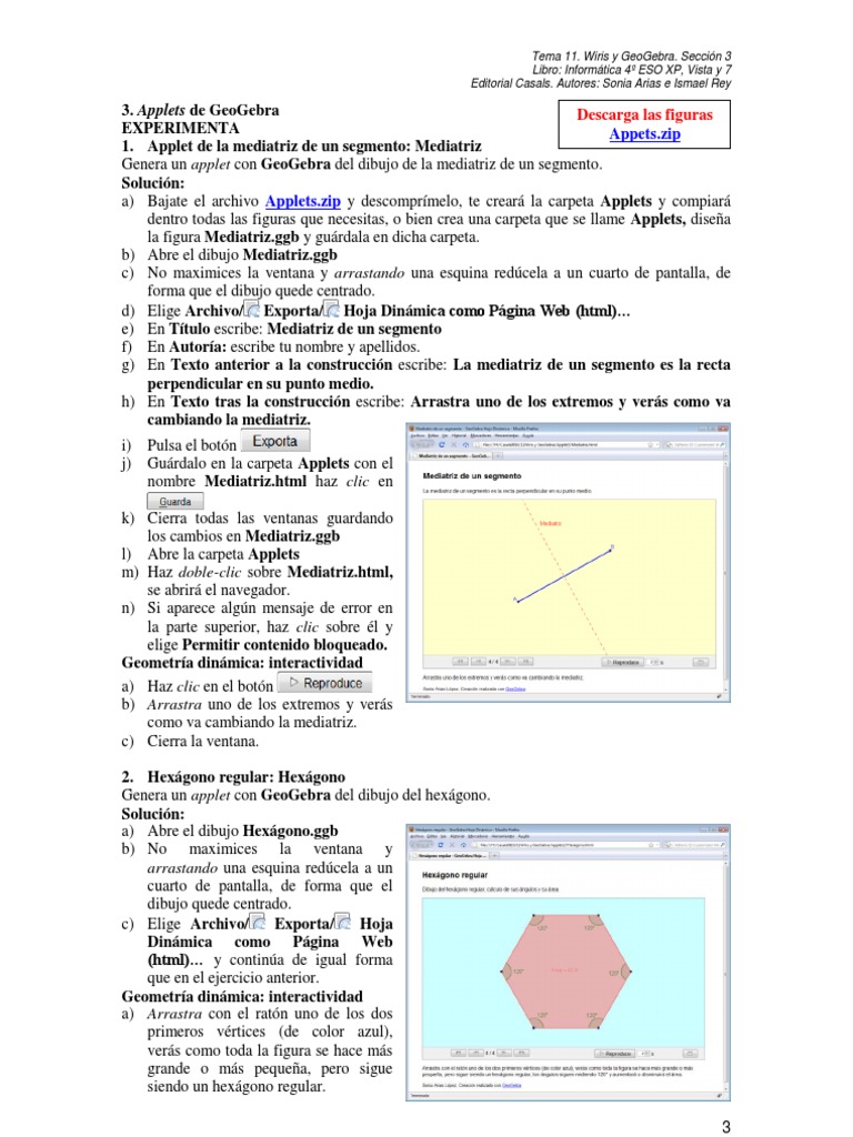 Applets de GeoGebra para Secundaria | PDF | Triángulo | Point and Click