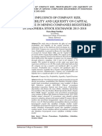 The Influence of Company Size, Profitability and Liquidity On Capital Structure in Mining Companies Registered in Indonesia Stock Exchange 2013-2018