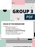 As Evaluator of Research Findings