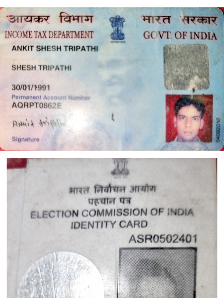 Pan Card Ankit Tripathi PDF