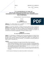 DECRET #2011/0975/PM DU 04 AVRIL 2011 Fixant Les Modalites de Reevaluation Des Immobilisations Amortissables Et Non Amortissables Des Entreprises