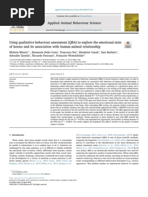 qualitative behaviour assessment (QBA)  human-animal relationship