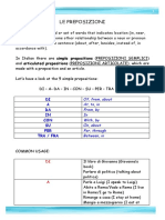 Cheat Sheet Italian Prepositions