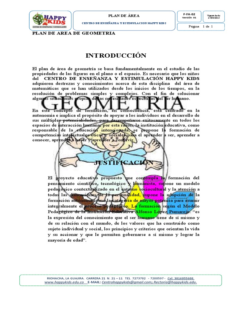 Plan de Area de Geometria 3 | PDF | Geometría | Aprendizaje