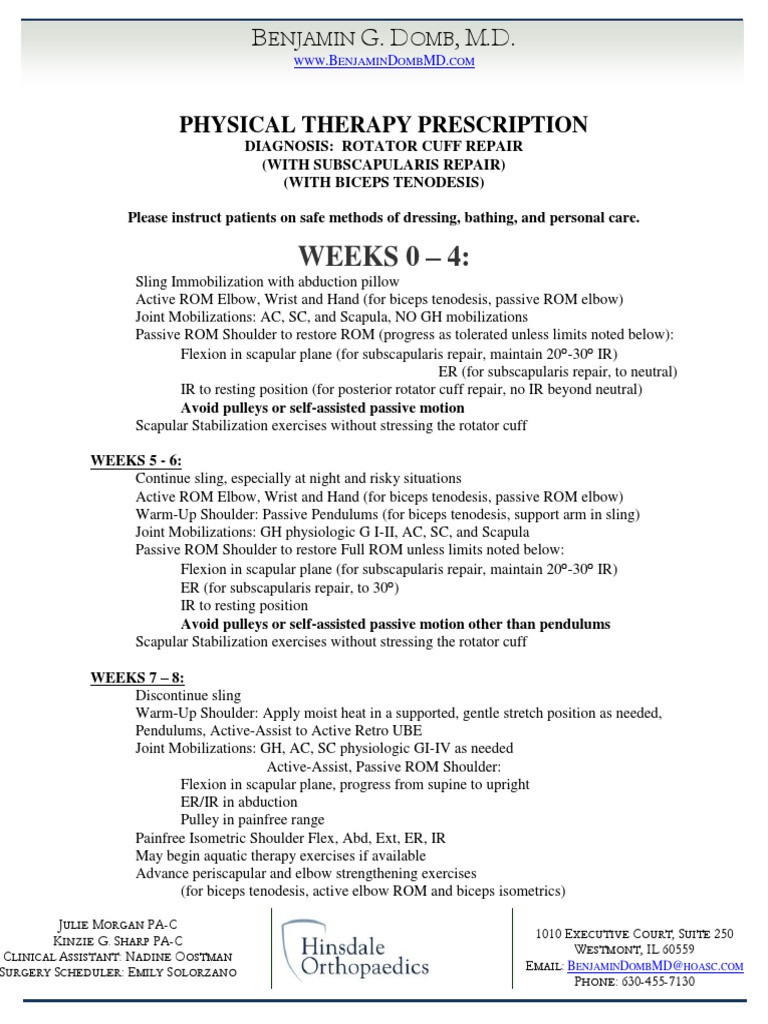 Rotator Cuff Replacement Protocol