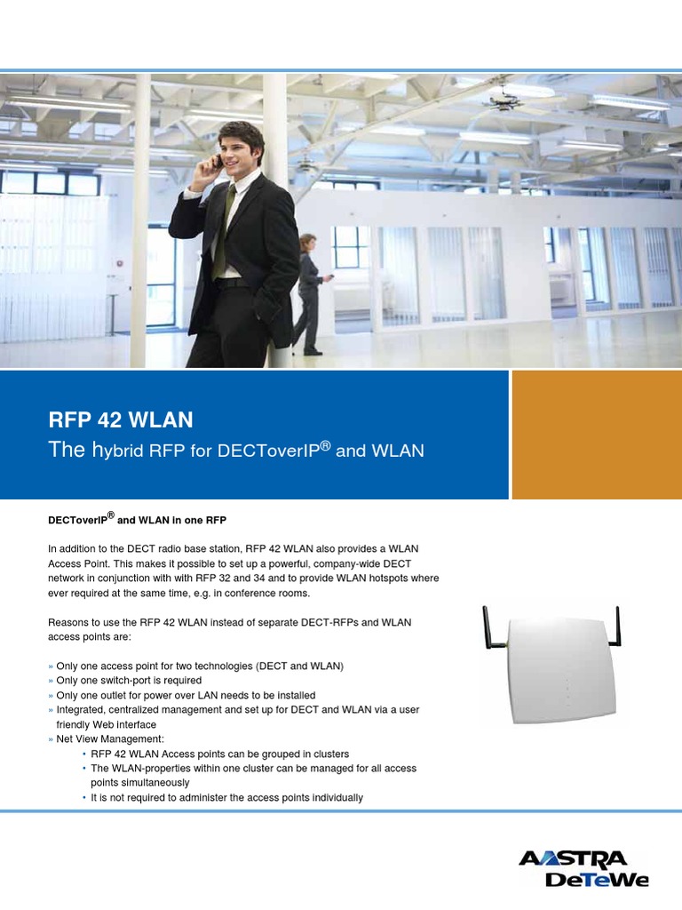 AASTRA RFP 42 WLAN Datasheet | PDF | Wireless Lan | Wi Fi