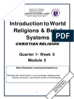 Introduction To World Religions & Belief Systems: Quarter 1-Week 5