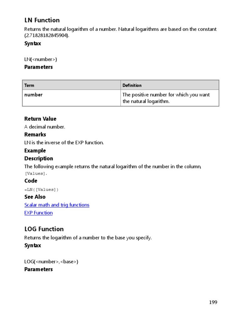 DAX Mathematical Functions Overview | PDF | Parameter (Computer ...