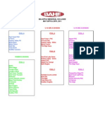 2011 Six A Side Schedule