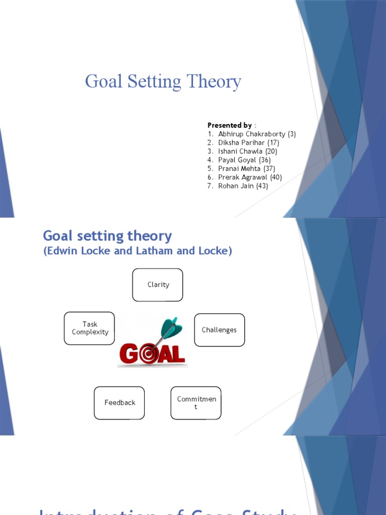 Goal Setting Theory Presented by PDF Goal Setting Goal