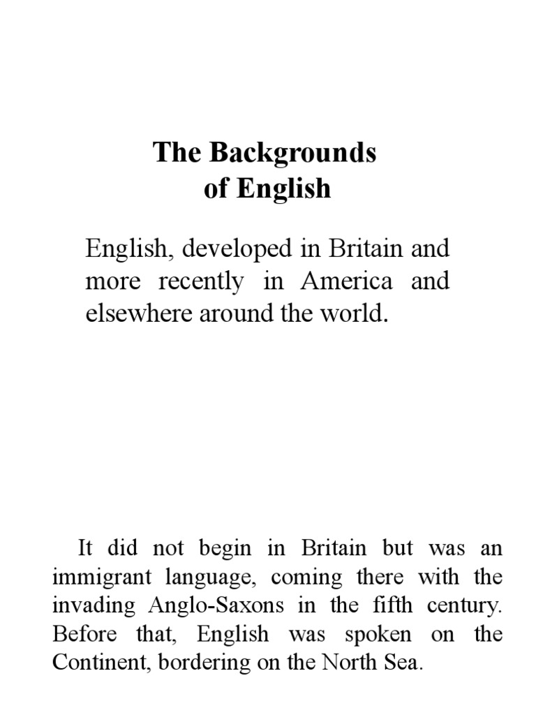 The Background of English | PDF | English Language