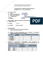 Plan de Implementación para La Prestación Del Servicio Educativo