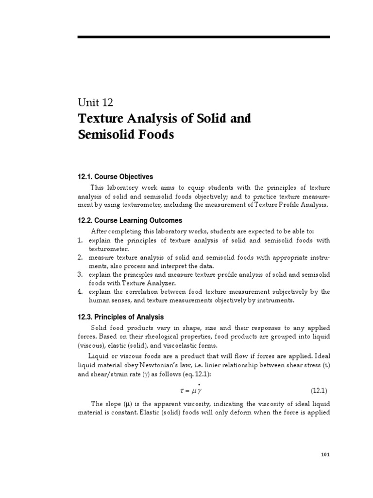 13 Texture Analysis Solid-Semisolid Food | PDF | Elasticity (Physics ...