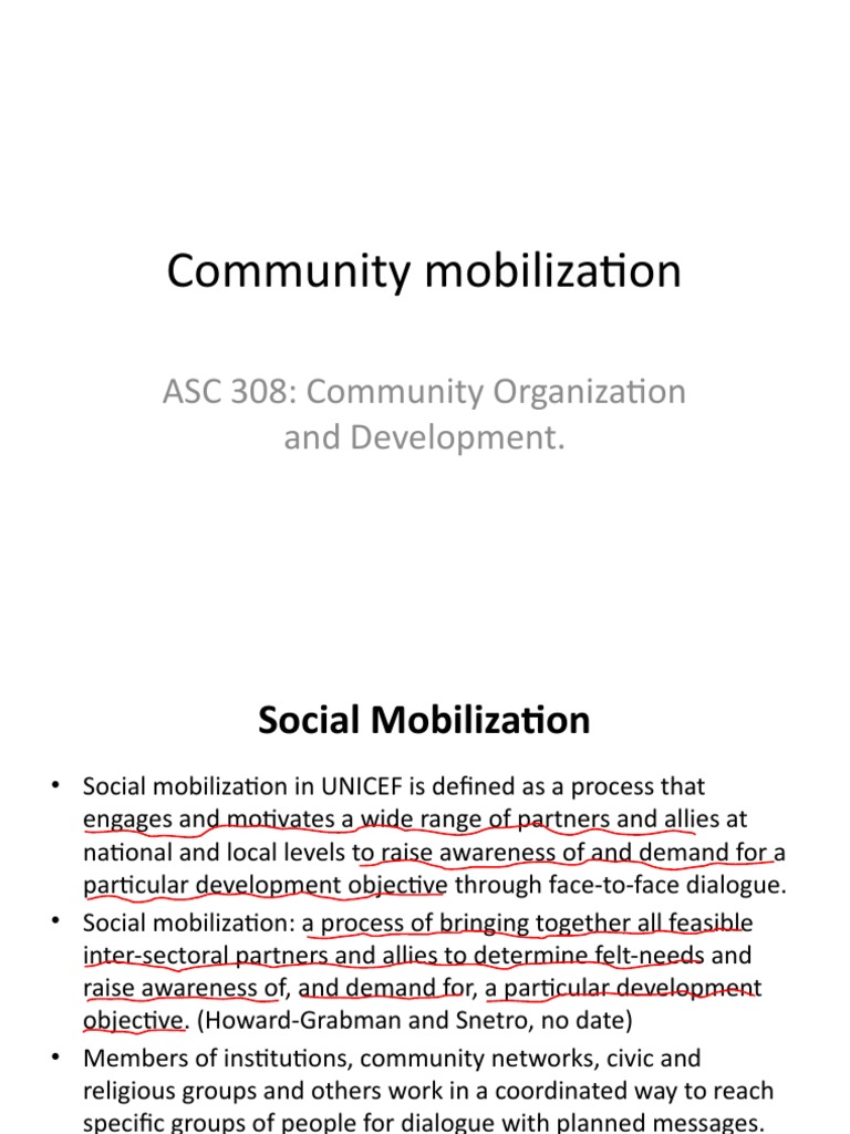 Community Mobilization Strategies Guide | PDF | Community | Goal