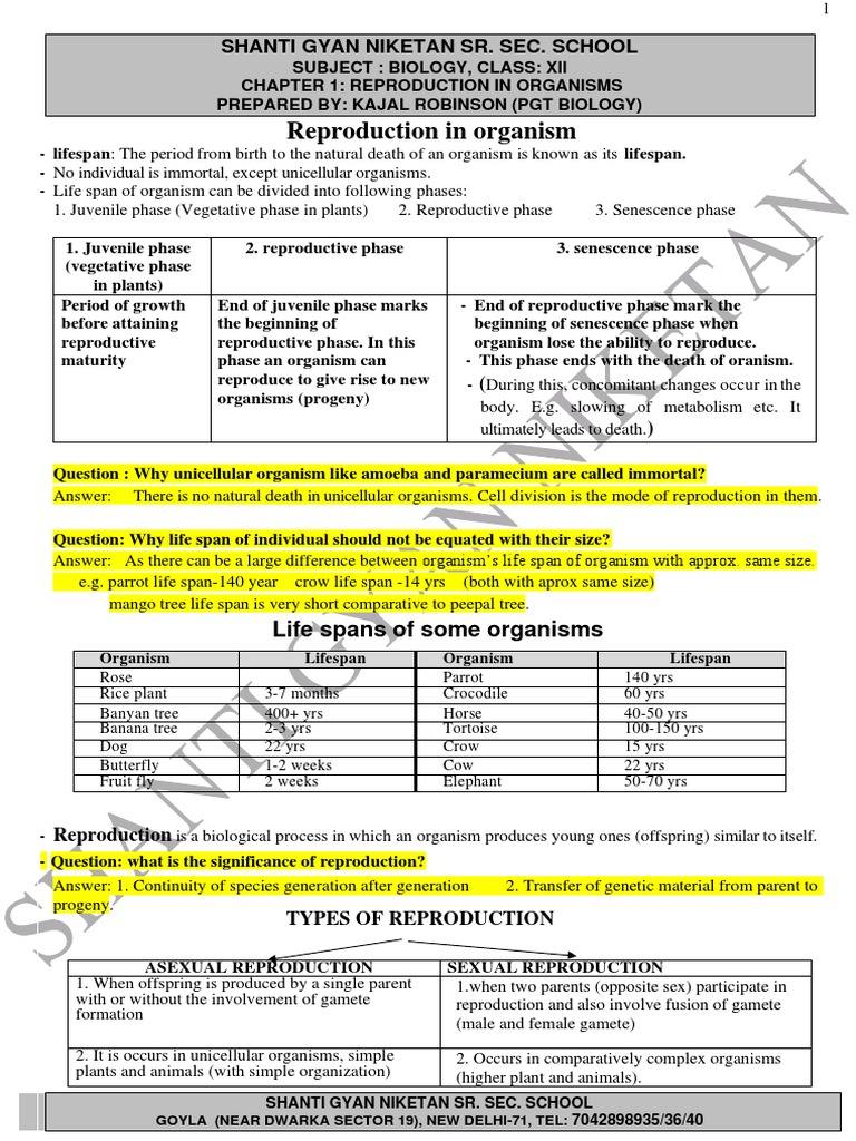 Biology Notes for Class XII | PDF | Fertilisation | Ploidy