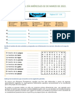 Actividades Del Día Miércoles 02 de Marzo de 2022