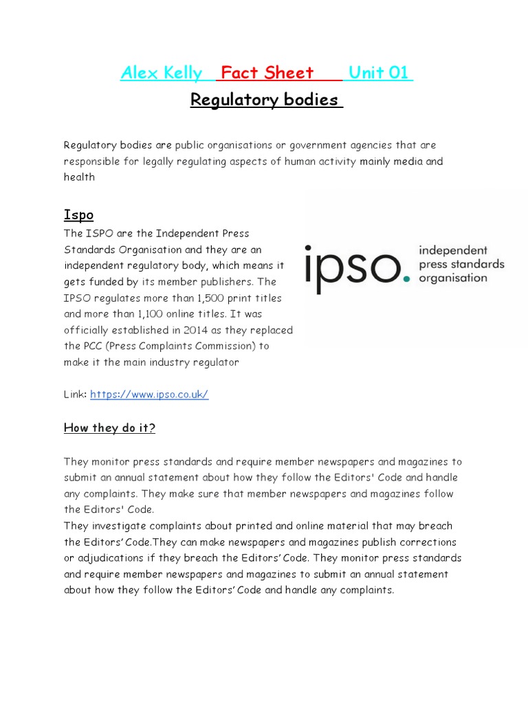 Regulatory Bodies PDF