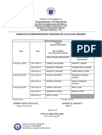 Department of Education: Schedule of Demonstration Teaching (Co 1) Via Slac Sessions