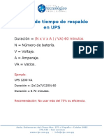 Cómo calcular el tiempo de respaldo de un UPS