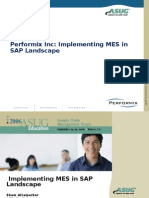 Integrating SAP and MES - Performix Inc Implementing MES in SAP