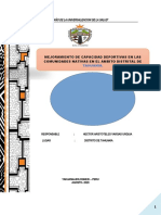 PLAN DE ACTIVIDAD DEPORTIVA INDIGENA 2022