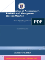 Fundamentals of Accountancy, Business and Management 1 (Second Quarter)