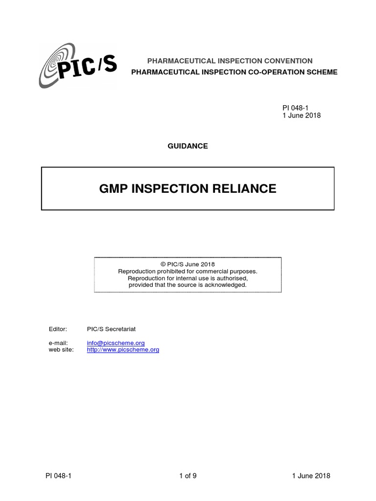 GMP Inspection Reliance | PDF