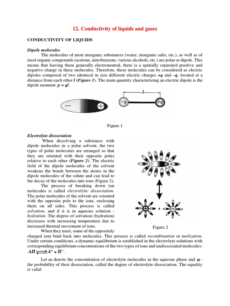 Conductivity of Liquid Electrolytes | PDF | Solvation | Dissociation ...