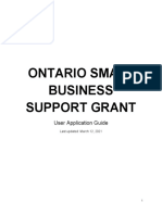 Ontario Small Business Support Grant: User Application Guide