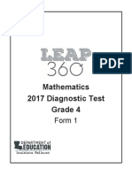 Mathematics 2017 Diagnostic Test Grade 4: Form 1