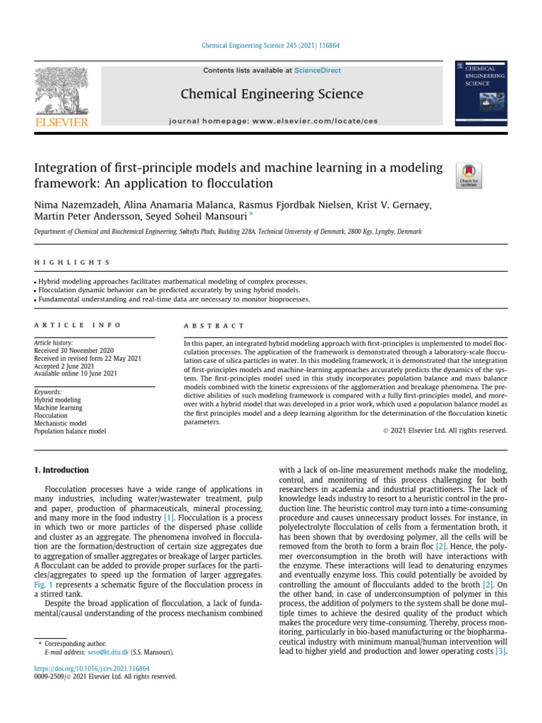 Chemical Engineering Science | PDF | Deep Learning | Machine Learning
