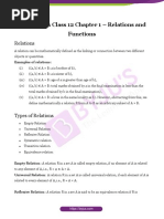 CBSE Notes Class 12 Chapter 1 - Relations and Functions