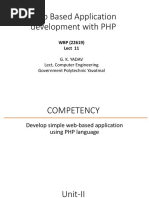 Web Based Application Development With PHP: WBP (22619) Lect 11