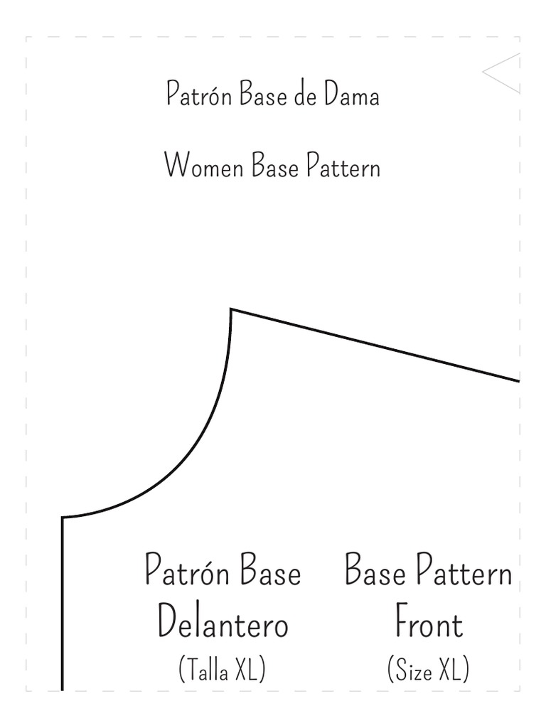 Patrón Base Delantero Mujer Talla XL | PDF