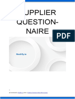 Supplier Question-Naire: © Distributed by Under A