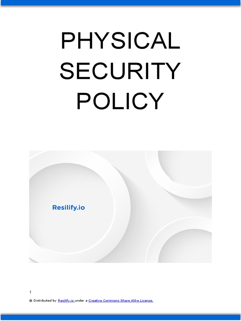 Physical Security Policy PDF Physical Security Security