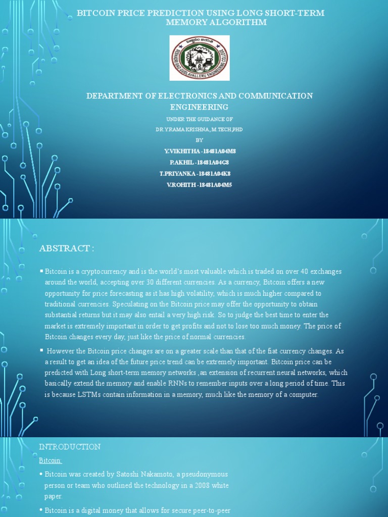 Bitcoin Price Prediction with LSTM | PDF | Bitcoin | Computing