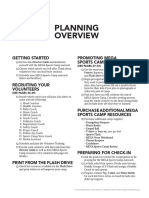MEGA Sports Camp Planning Overview Checklist